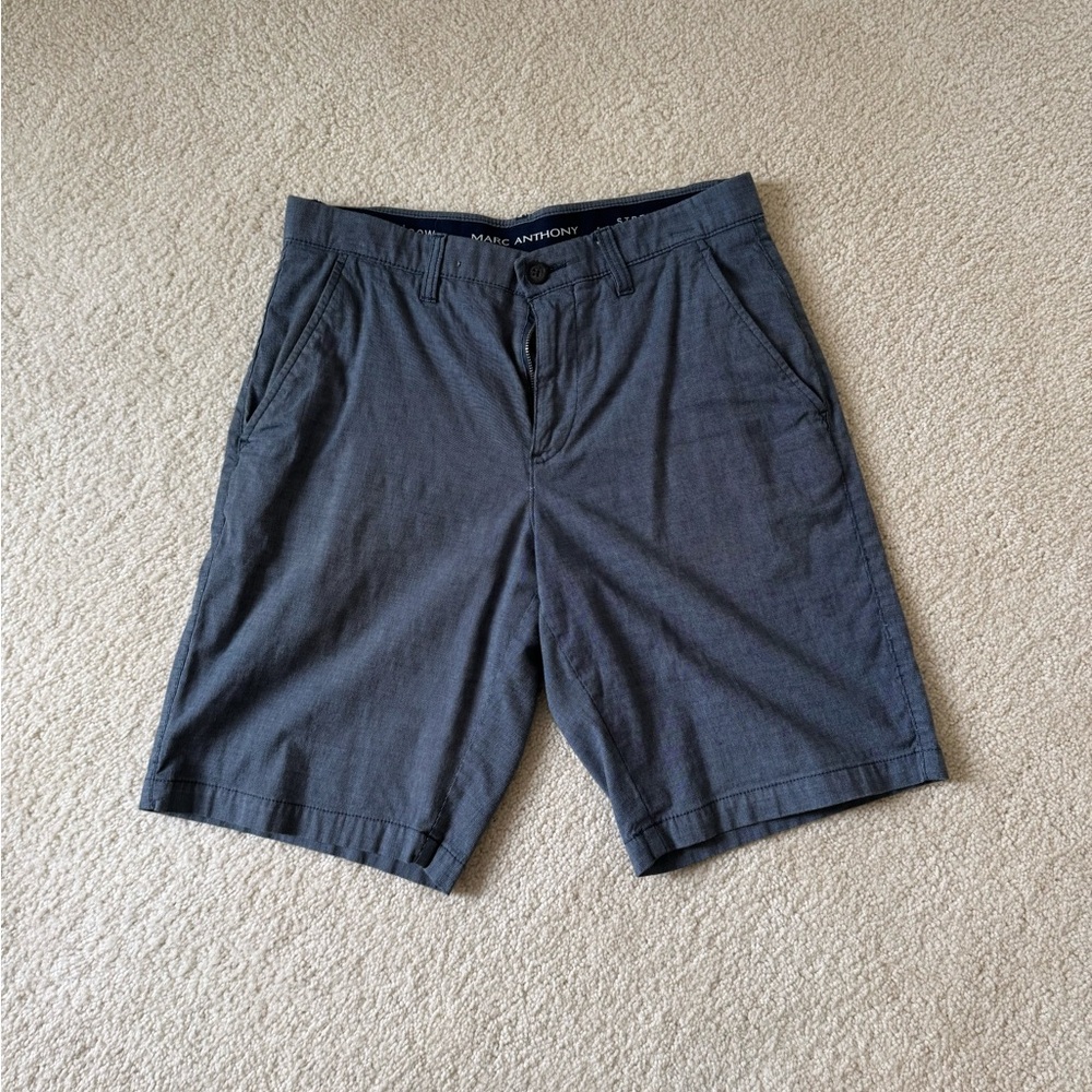 Marc Anthony Charcoal Men's Flat Front Shorts